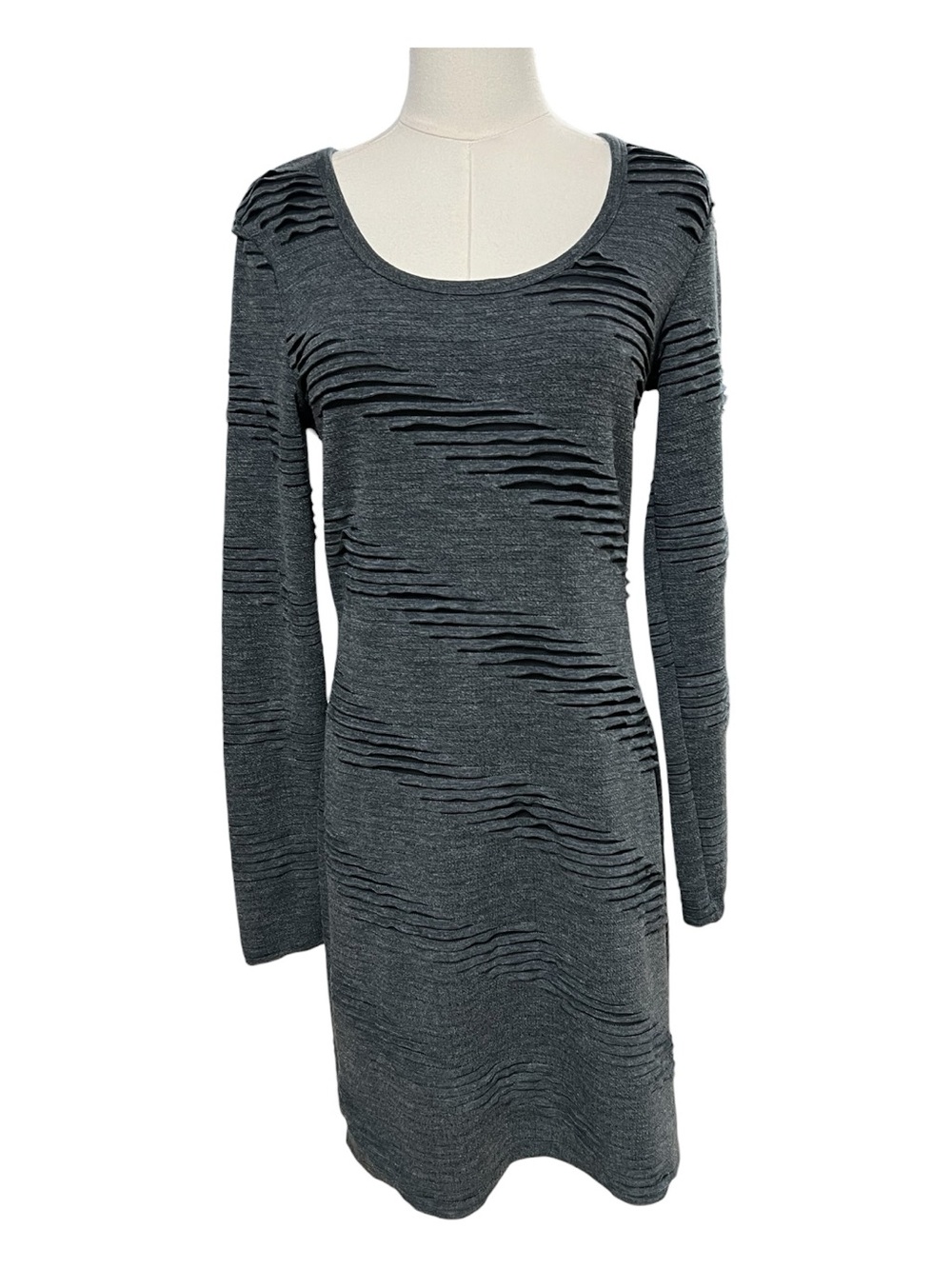 🆕 NWT Yest Gray Textured Long Sleeve Dress | Size Small